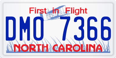 NC license plate DMO7366