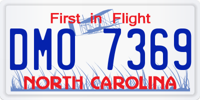 NC license plate DMO7369
