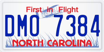NC license plate DMO7384