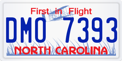 NC license plate DMO7393
