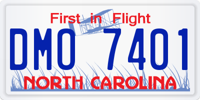 NC license plate DMO7401