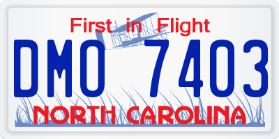 NC license plate DMO7403