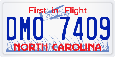 NC license plate DMO7409