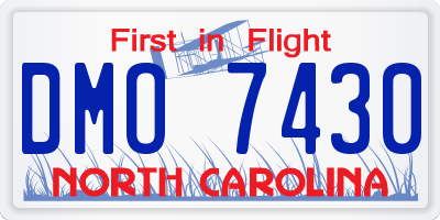 NC license plate DMO7430