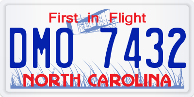 NC license plate DMO7432
