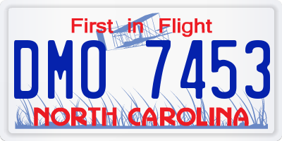 NC license plate DMO7453