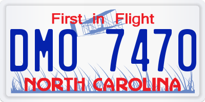 NC license plate DMO7470