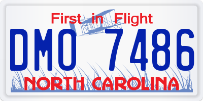 NC license plate DMO7486