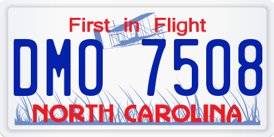 NC license plate DMO7508