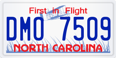 NC license plate DMO7509