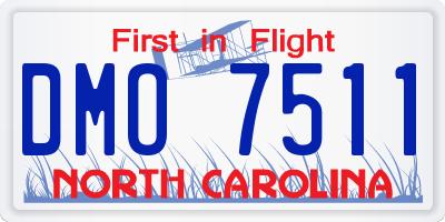 NC license plate DMO7511