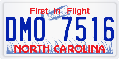 NC license plate DMO7516