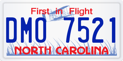NC license plate DMO7521