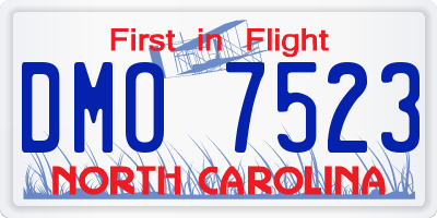 NC license plate DMO7523