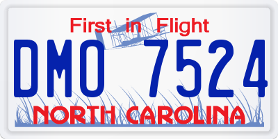 NC license plate DMO7524