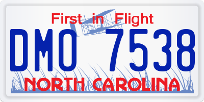NC license plate DMO7538