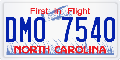 NC license plate DMO7540