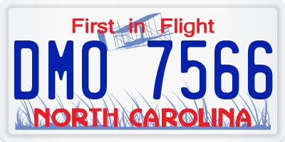 NC license plate DMO7566
