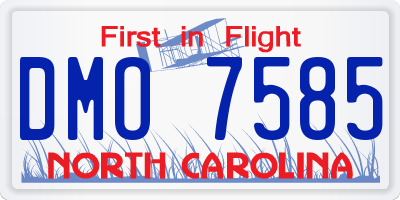 NC license plate DMO7585
