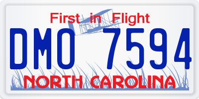 NC license plate DMO7594