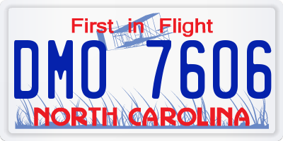 NC license plate DMO7606