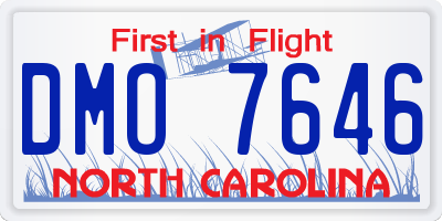 NC license plate DMO7646