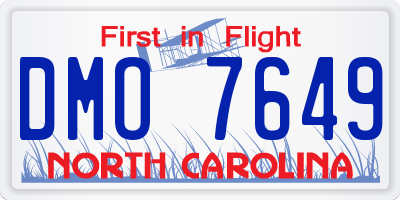 NC license plate DMO7649