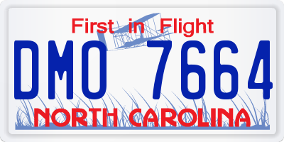 NC license plate DMO7664