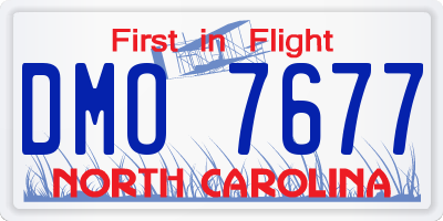 NC license plate DMO7677
