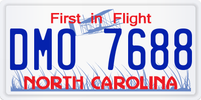NC license plate DMO7688