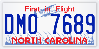 NC license plate DMO7689