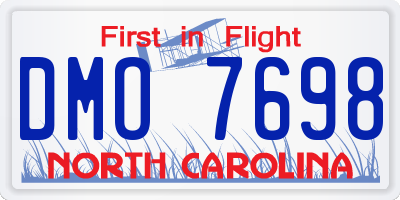 NC license plate DMO7698