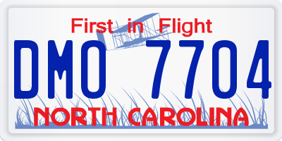 NC license plate DMO7704