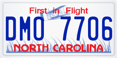NC license plate DMO7706