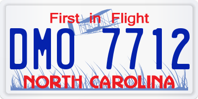 NC license plate DMO7712