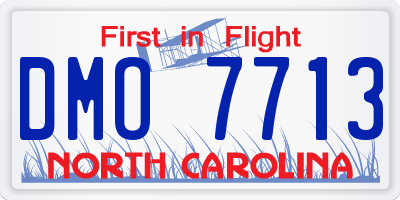 NC license plate DMO7713