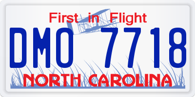 NC license plate DMO7718