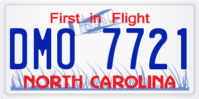 NC license plate DMO7721