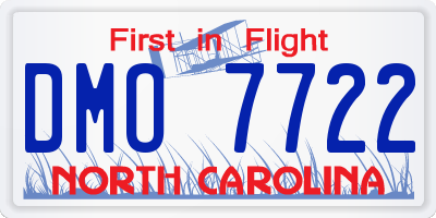 NC license plate DMO7722