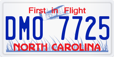 NC license plate DMO7725