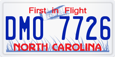 NC license plate DMO7726