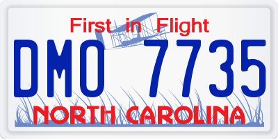 NC license plate DMO7735