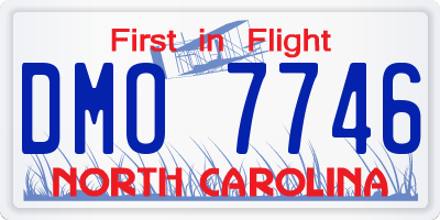 NC license plate DMO7746
