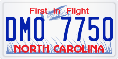 NC license plate DMO7750