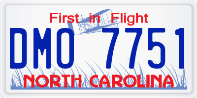 NC license plate DMO7751