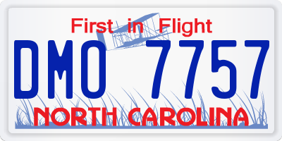 NC license plate DMO7757