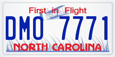 NC license plate DMO7771