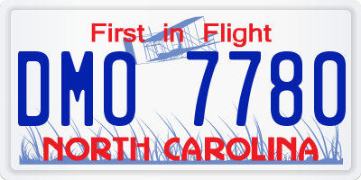 NC license plate DMO7780