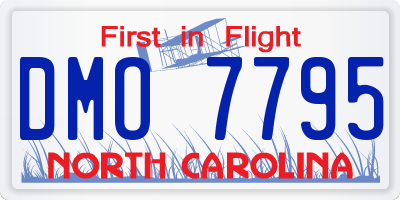 NC license plate DMO7795