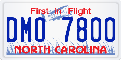NC license plate DMO7800
